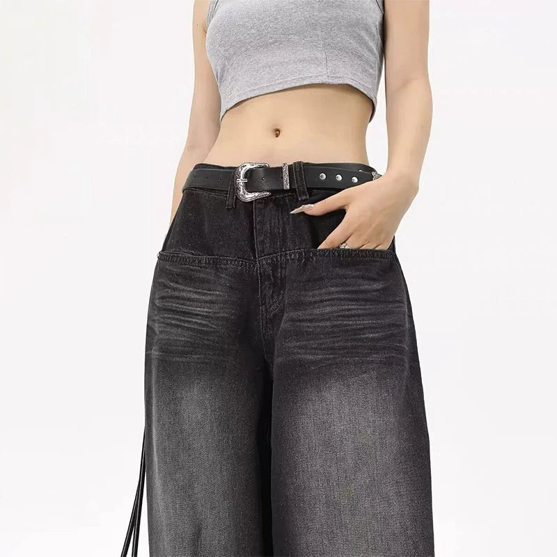 Oversized Retro Black Jeans