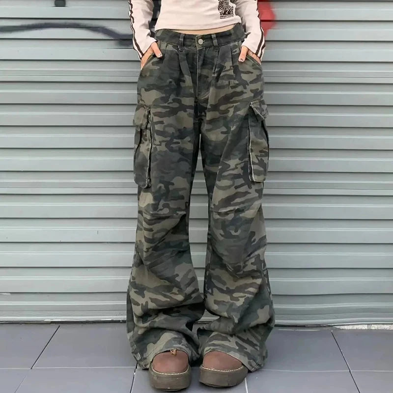 Women Camouflage Cargo Jeans