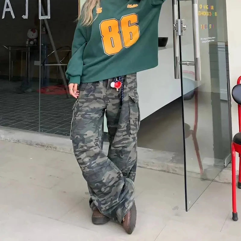 Women Camouflage Cargo Jeans