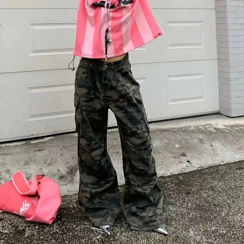 Women Camouflage Cargo Jeans