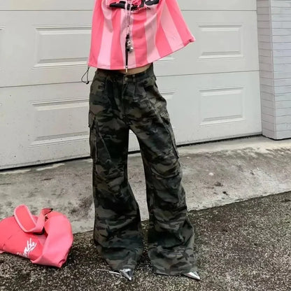 Women Camouflage Cargo Jeans